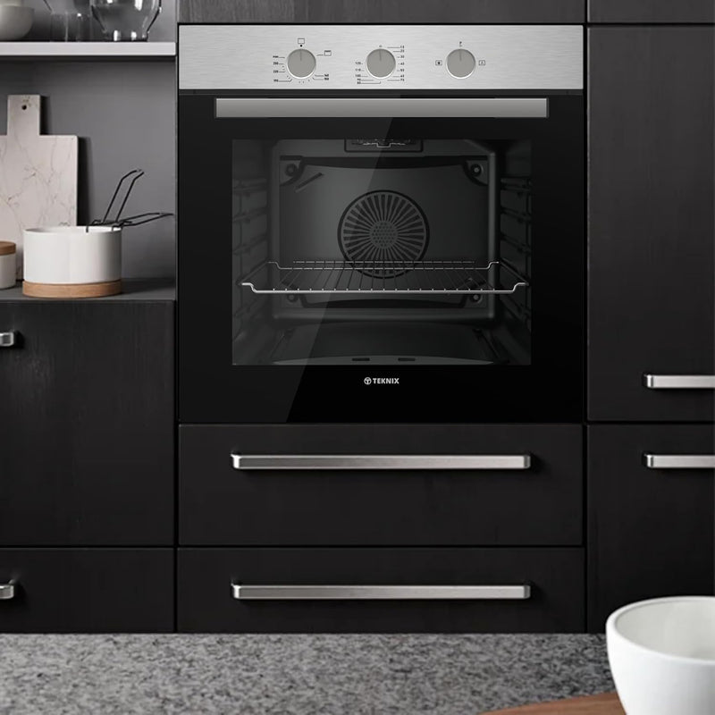 Teknix BITK263GSX - Stainless Steel 63L Gas Oven - Built-in-LPG convertible - A Energy Rating