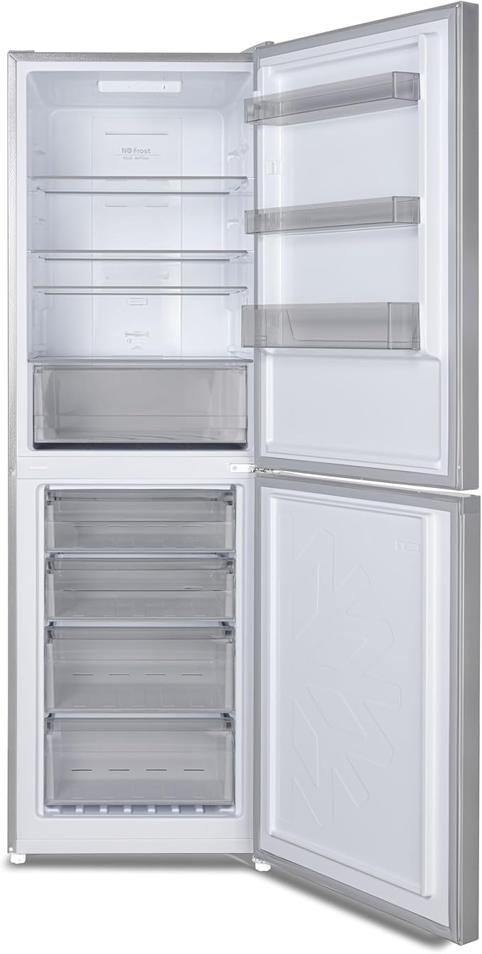 Teknix FF1860S - Silver Freestanding 50/50 Frost Free Fridge Freezer - F energy - Display