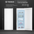 Teknix TSFG1385W - White 161L Freezer - Smart Frost - E Rated - Display