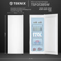 Teknix TSFG1385W - White 161L Freezer - Smart Frost - E Rated - Display