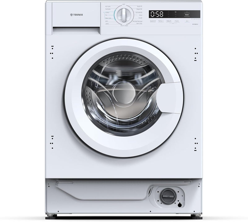 Teknix BITKW814 - White 8KG Integrated Washing Machine - 1400 RPM - A energy - Display