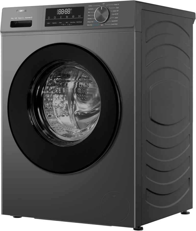 Teknix TK3W1014XS - Graphite 10KG Washing Machine - 1400 RPM - A energy