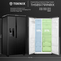 Teknix THSBS1791INBIX - Black American Fridge Freezer - Non-plumbed - E energy