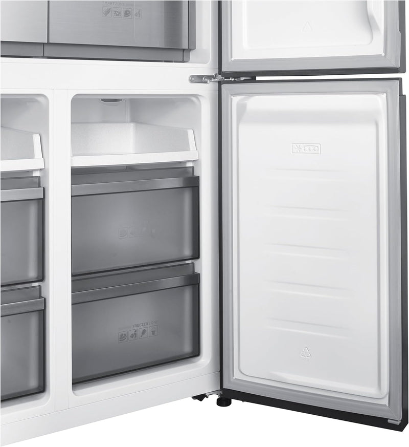 Teknix TMD19091SIBI - Dark Inox American Fridge Freezer - 503L Capacity - E Energy Rating