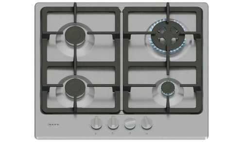 Neff T26GKH8N0 - Stainless Steel Gas Hob - 4 Zones with Wok Burner
