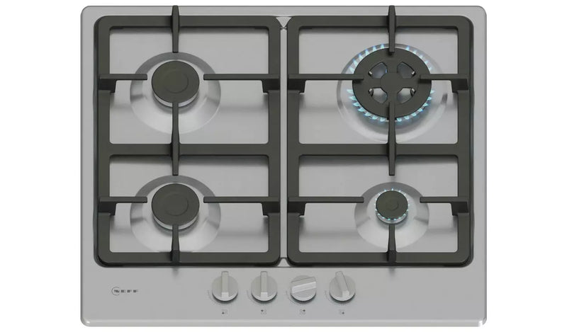 Neff T26GKH8N0 - Stainless Steel Gas Hob - 4 Zones with Wok Burner