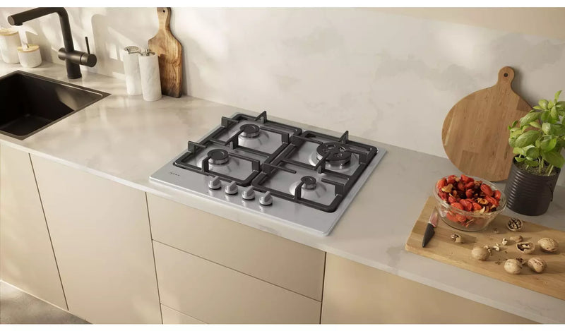Neff T26GKH8N0 - Stainless Steel Gas Hob - 4 Zones with Wok Burner