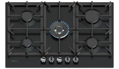 Neff T27CIQ8S0 - Black Gas Hob - 75cm - 5 Cooking Zones