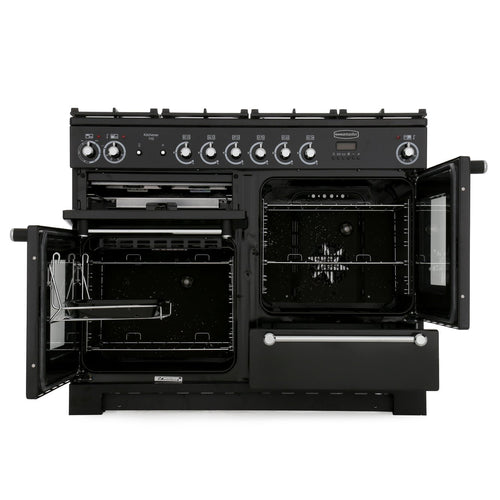 Rangemaster Kitchener KCH110DFFCR/C - Cream/Chrome 110cm Dual Fuel Range Cooker - A Rated