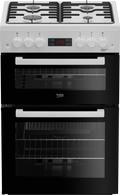 Beko KTG613 - White 60cm Gas Cooker - Twin Cavity - A+ Energy
