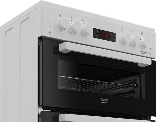Beko KTG613 - White 60cm Gas Cooker - Twin Cavity - A+ Energy