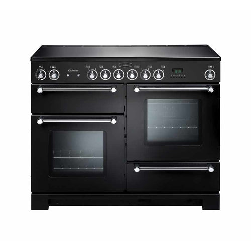 Rangemaster Kitchener KCH110ECBL/C - Black/Chrome Range Cooker - 110cm Ceramic - B Energy Rating