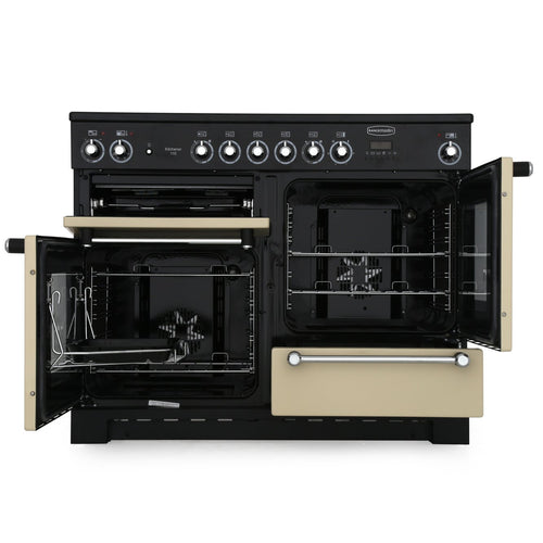 Rangemaster Kitchener KCH110ECCR/C - Cream/Chrome 110cm Range Cooker - A Energy Rated