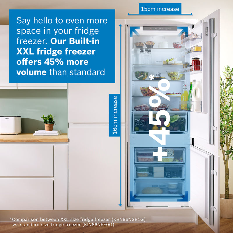 Bosch Series 2 KBN96NSE1G - Integrated XXL No Frost Fridge Freezer - 383L - E Energy Rating