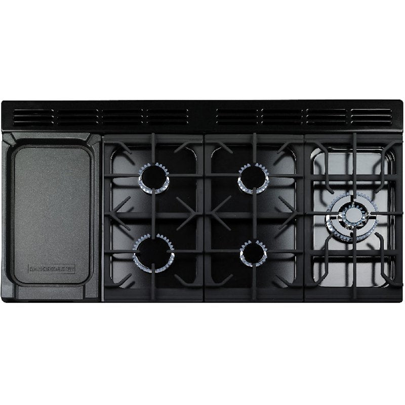 Rangemaster Classic Deluxe CDL110DFFBL/C - Black/Chrome Dual Fuel Range Cooker - 146L - A Energy Rated