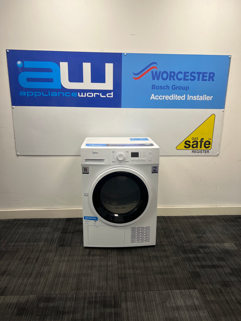 Midea MDG09EH80/1 - White 8KG Heat Pump Condenser Dryer - A++ energy - Unboxed