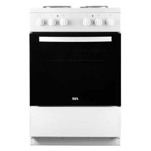 Sia ESXB60W - White Freestanding Electric Cooker With 4 Zone Plate Hob - A Energy