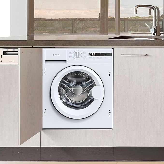 Teknix BITKW814 - White 8KG Integrated Washing Machine - 1400 RPM - A energy - Display