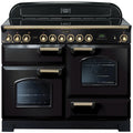 Rangemaster Classic Deluxe CDL110ECBL/B - Black/Brass 110cm Range Cooker - Ceramic Hob - A Rated