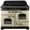 Rangemaster Classic Deluxe CDL110ECCR/B - Cream/Brass 110cm Range Cooker - Ceramic - A Energy Rated