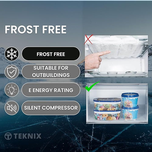 Teknix TFF1715W - White Freestanding Frost Free Freezer - Garage Safe - E energy