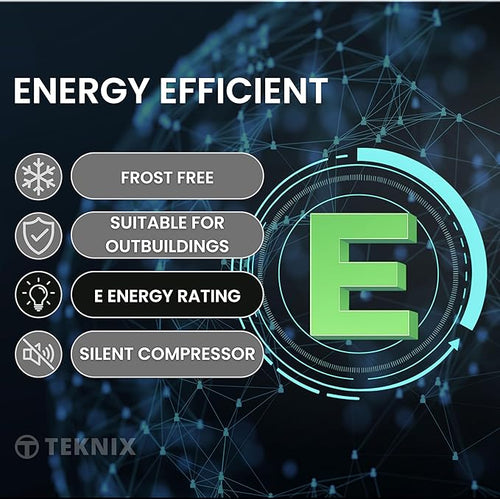 Teknix TFF1715B - Black Freestanding Tall Freezer - 204L Frost Free - E Energy