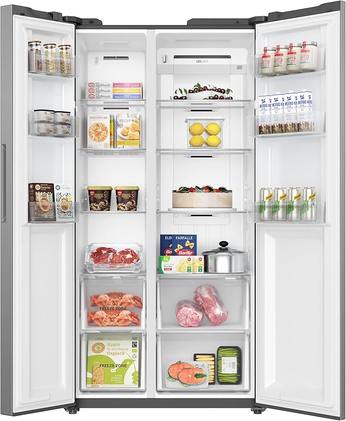 Teknix TX2SBS1791PS - Silver American Fridge Freezer - 530L - Side-by-Side - Frost Free - E Energy
