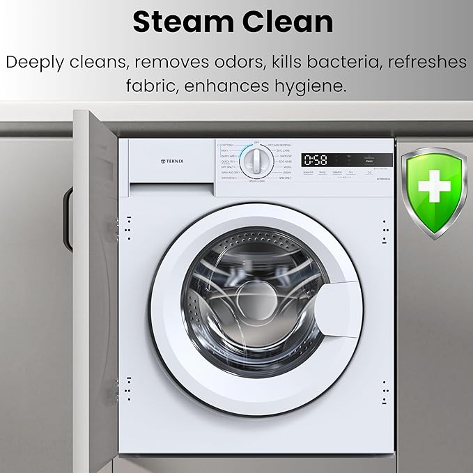Teknix BITKW814 - White 8KG Integrated Washing Machine - 1400 RPM - A energy - Display