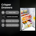 Teknix THSBS1791INBIX - Black American Fridge Freezer - Non-plumbed - E energy