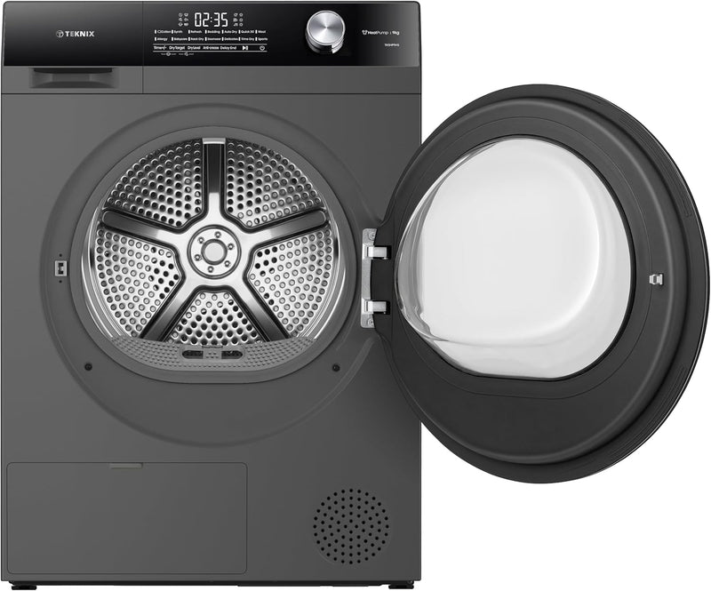 Teknix TK5HP9HS - Titanium 9KG Tumble Dryer - Heat Pump - E Energy Rating