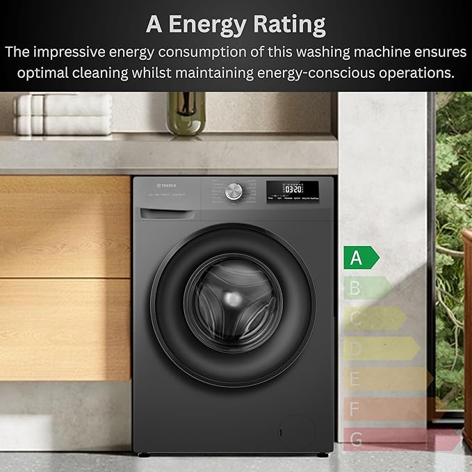 Teknix TK2W814HS - Titanium 8KG Washing Machine - 1400 RPM - A