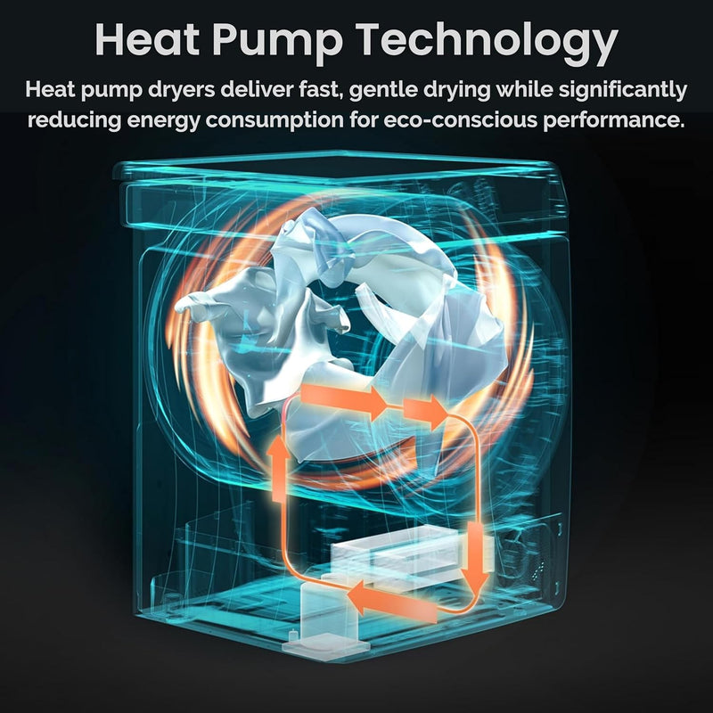 Teknix TK5HP9HS - Titanium 9KG Tumble Dryer - Heat Pump - E Energy Rating