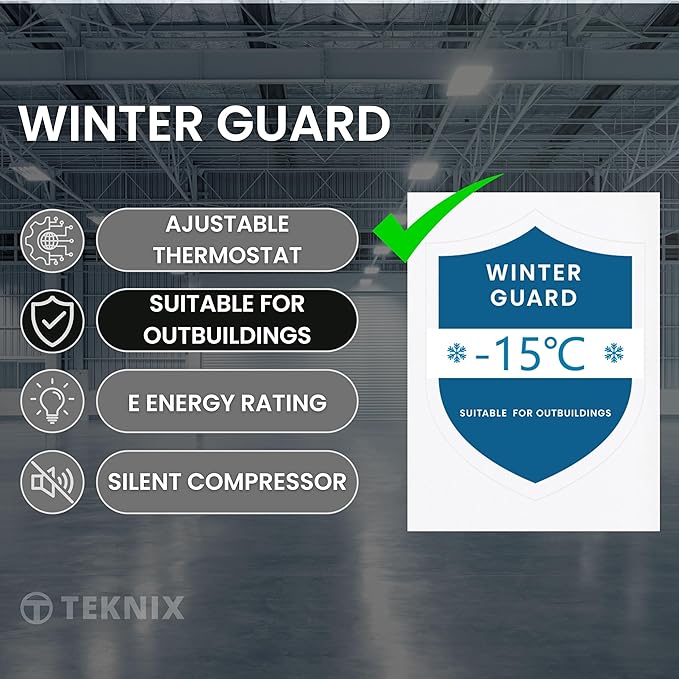 Teknix CH95 - White 95L Chest Freezer - Garage Safe - 4 Star, E Energy Rating