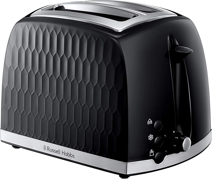 Russell Hobbs 26061 - Black 2 Slice Toaster - Extra Wide Slots - 6 Browning Levels