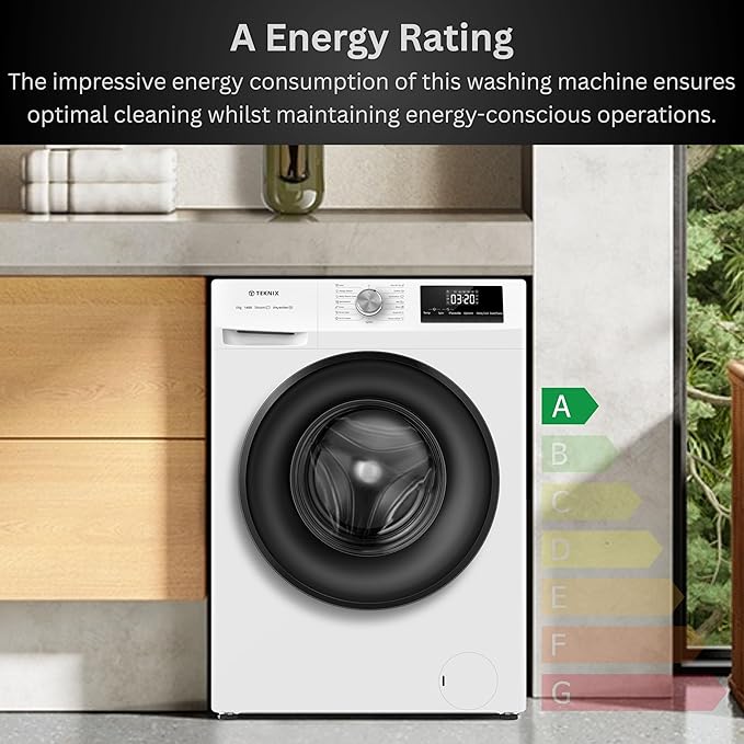 Teknix TK2W814HW - White 8KG Washing Machine - 1400 RPM - A energy