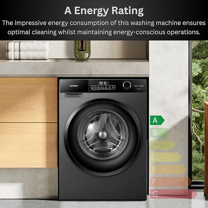 Teknix TK5W1214HS - Titanium 12KG Washing Machine - 1400 RPM - A energy