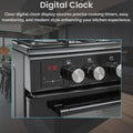 Teknix TKGD50B - Black 50cm Freestanding Gas Cooker - Double Oven & 4 Burner Hob - A+ Energy Rated