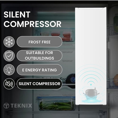 Teknix TFF1715B - Black Freestanding Tall Freezer - 204L Frost Free - E Energy