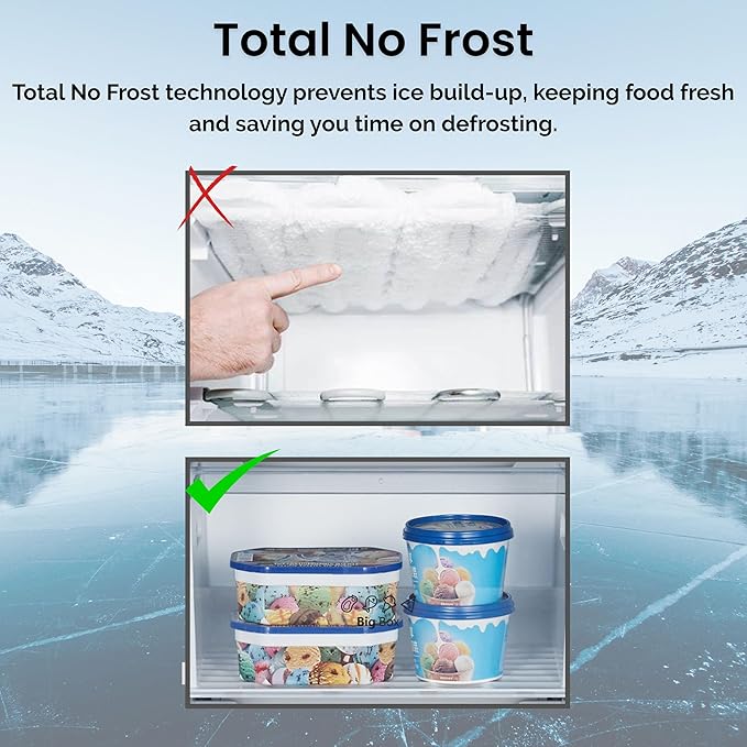 Teknix BITHTZFF - White 235L Integrated Tall Freezer - Garage Safe - Total No Frost - E energy