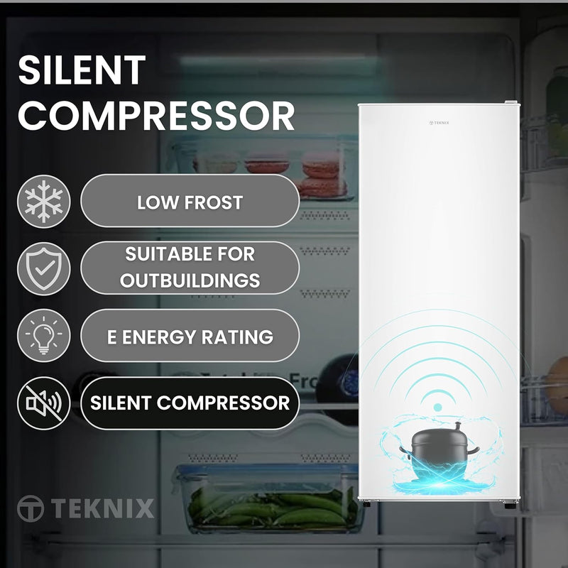 Teknix TSFG1385W - White 161L Freezer - Garage Safe - Smart Frost - E Rated