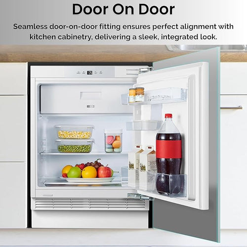 Teknix BITHUR4 - White Under Counter Fridge - 138L with Ice Box - E Energy Rating