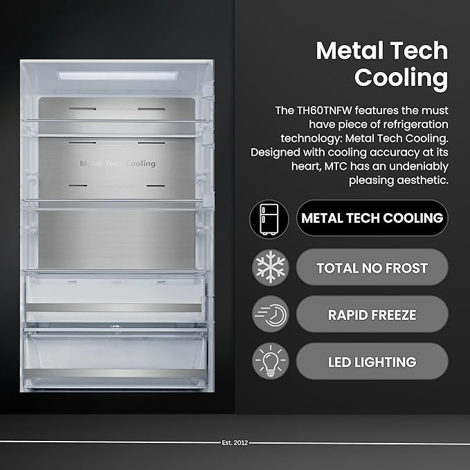 Teknix TH60TNFW - White Freestanding Frost Free Freezer - Garage Safe  - E energy