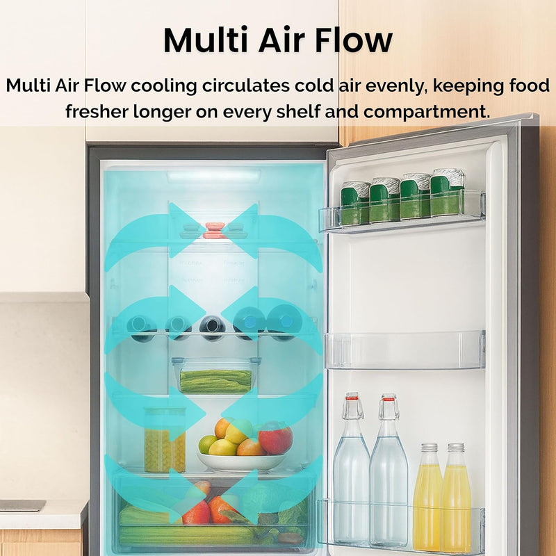 Teknix FFH1825WB/E - Black Freestanding 50/50 Frost Free Fridge Freezer - E energy