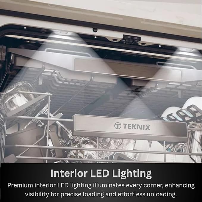 Teknix TX3BD608 - Black Full Size Dishwasher - 15 Place Settings - C Energy Rating