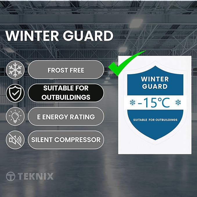 Teknix TFF1715B - Black Freestanding Tall Freezer - 204L Frost Free - E Energy