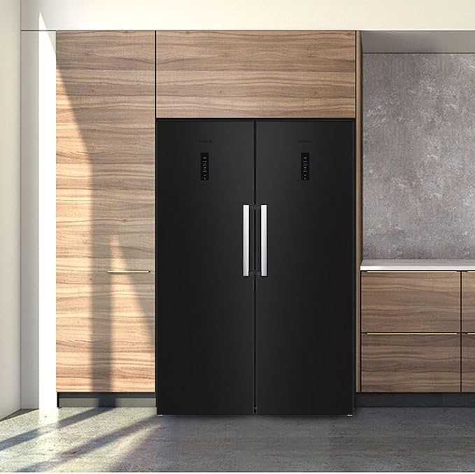 Teknix TH60TLBIX - Black Steel 370L Larder Fridge - 185.5cm x 65.1