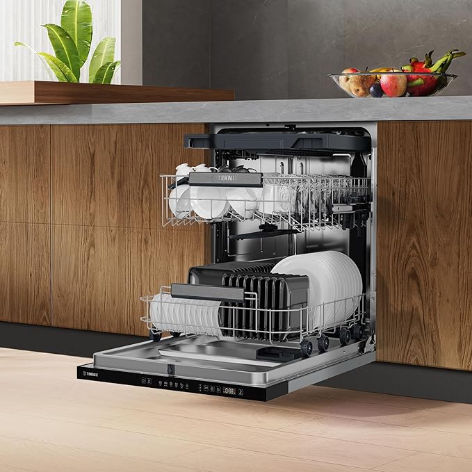 Teknix TX3BD608 - Black Full Size Dishwasher - 15 Place Settings - C Energy Rating