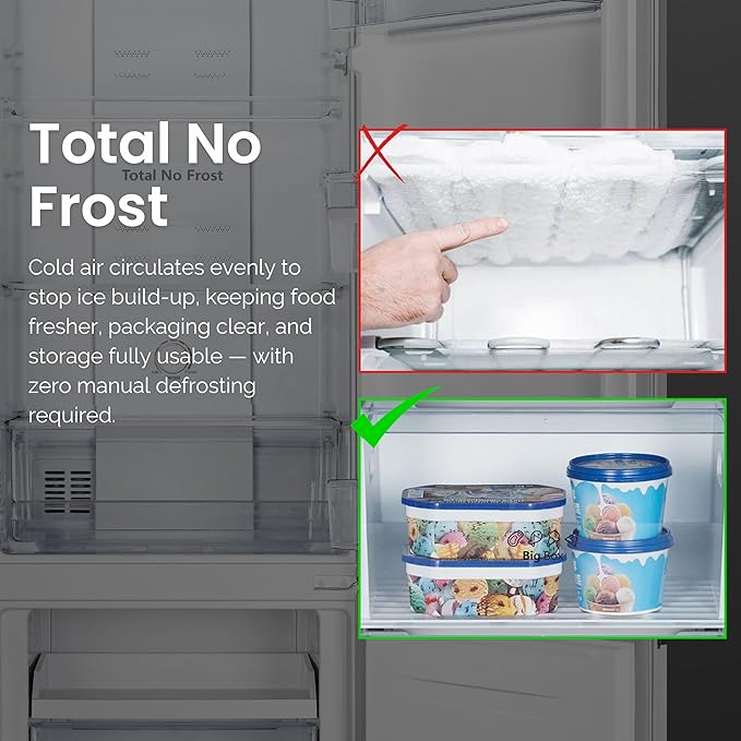 Teknix FF1860B/E - Black Fridge Freezer - 308L - E Energy Rating