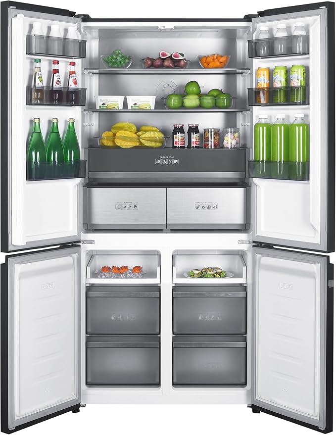 Teknix TMD19091SIBI - Stainless Steel American Fridge Freezer - 503L Capacity - E Energy Rating