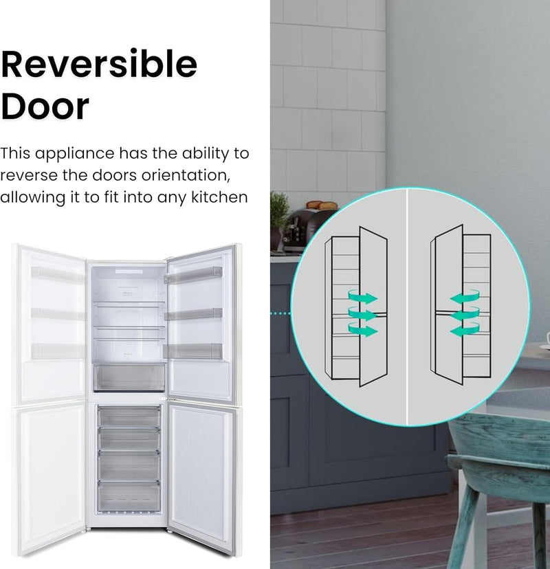 Teknix FF1860S/E - Silver Freestanding 50/50 Frost Free Fridge Freezer - E energy